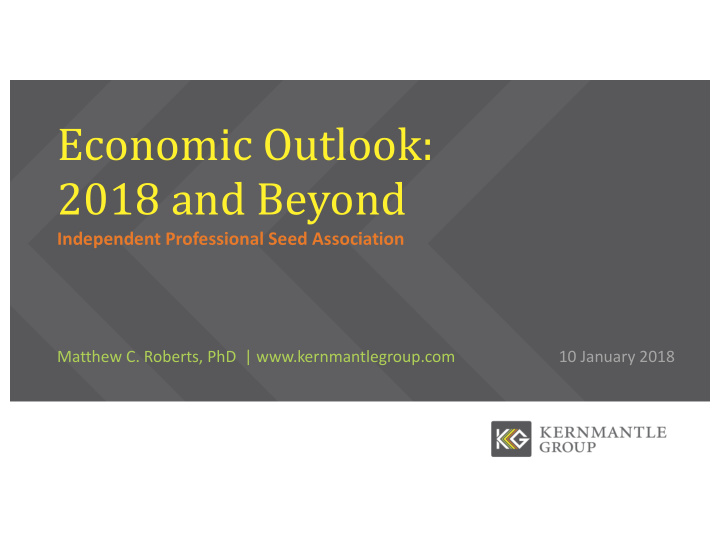 economic outlook 2018 and beyond