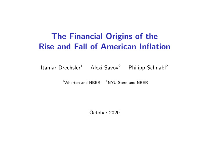 the financial origins of the rise and fall of american