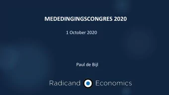 MEDEDINGINGSCONGRES 2020  1 October 2020  Paul de Bijl  Attitudes and drivers towards (control of)