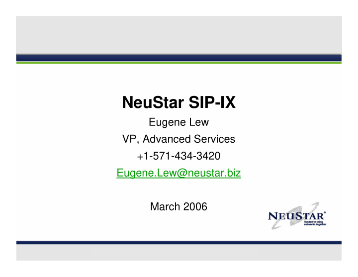 neustar sip ix