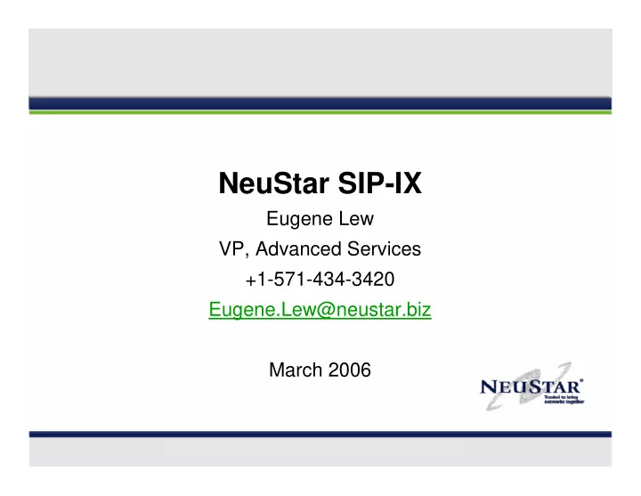 neustar sip ix