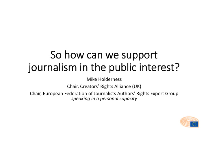 so how can we support journalism in the public interest