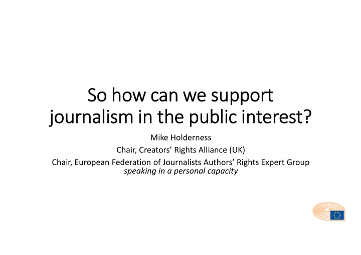 so how can we support journalism in the public interest