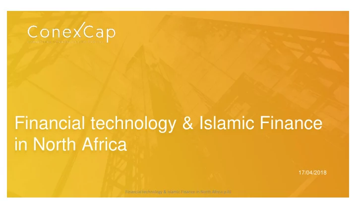 financial technology islamic finance in north africa