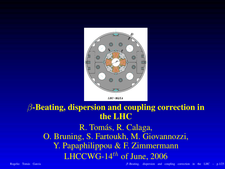 beating dispersion and coupling correction in the lhc r