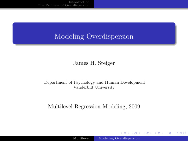 modeling overdispersion