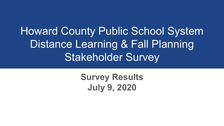 howard county public school system distance learning fall