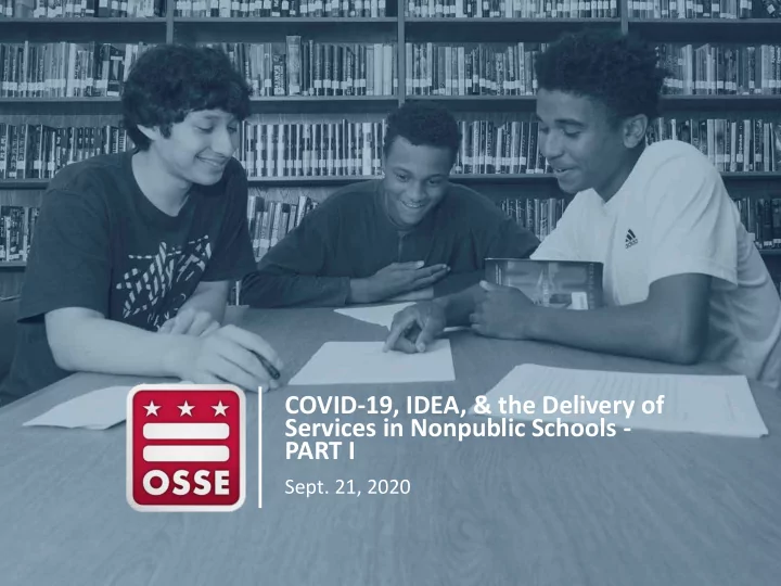 covid 19 idea the delivery of services in nonpublic