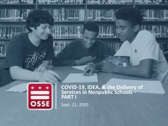 COVID-19, IDEA, &amp; the Delivery of  Services in Nonpublic Schools -  PART I  Sept. 21, 2020
