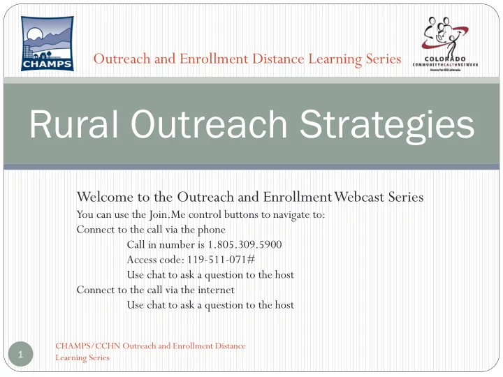 rural outreach strategies