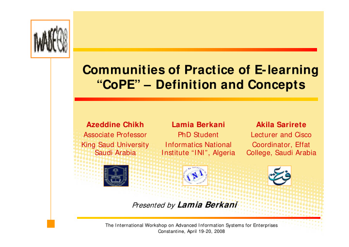 communities of practice of e learning cope definition and