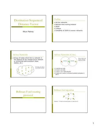 Destination-Sequenced  Ad-hoc networks  Distance-Vector  Bellman-ford routing protocol