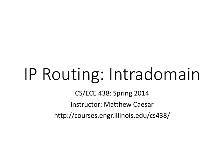 ip routing intradomain