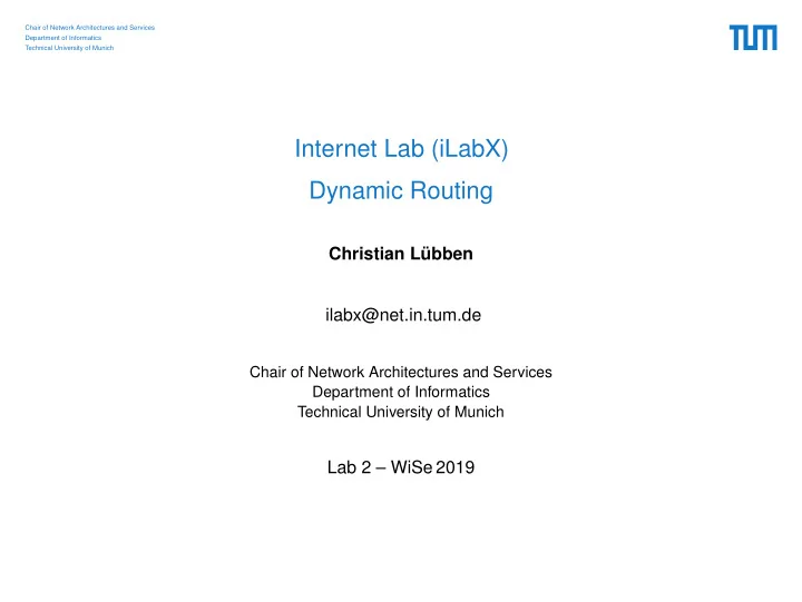 internet lab ilabx dynamic routing