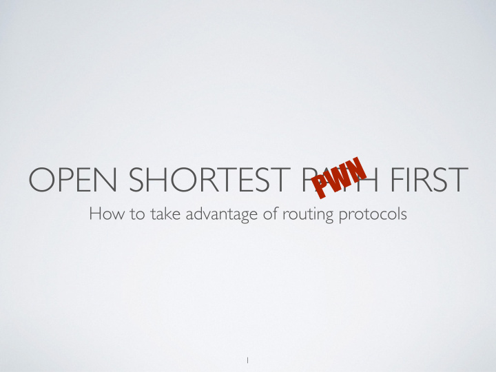 open shortest path first