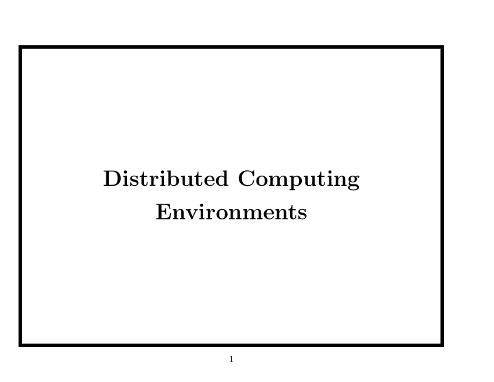 distributed computing environments