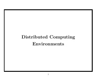 Distributed Computing  Environments  1  Distributed computing environment  consists of entities
