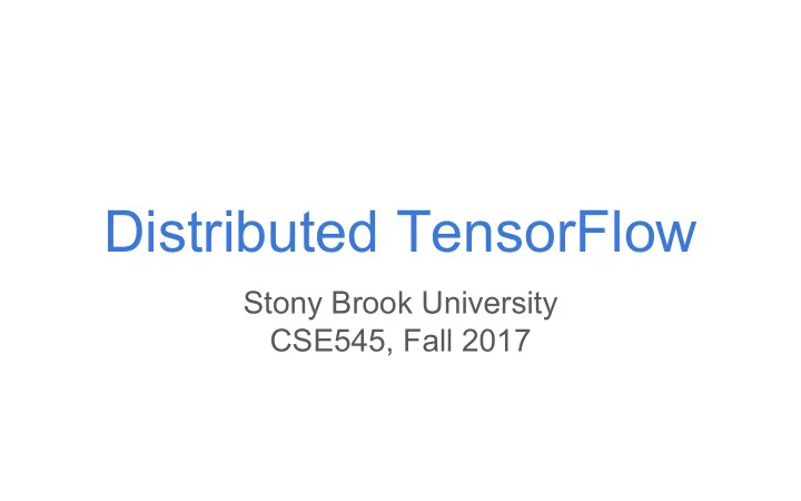 distributed tensorflow