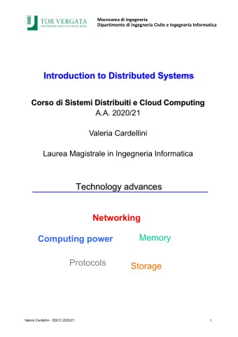 Introduction to Distributed Systems  Corso di Sistemi Distribuiti e Cloud Computing  A.A. 2020/21