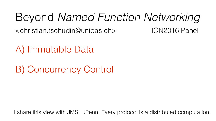 beyond named function networking