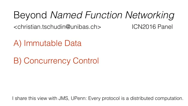 beyond named function networking