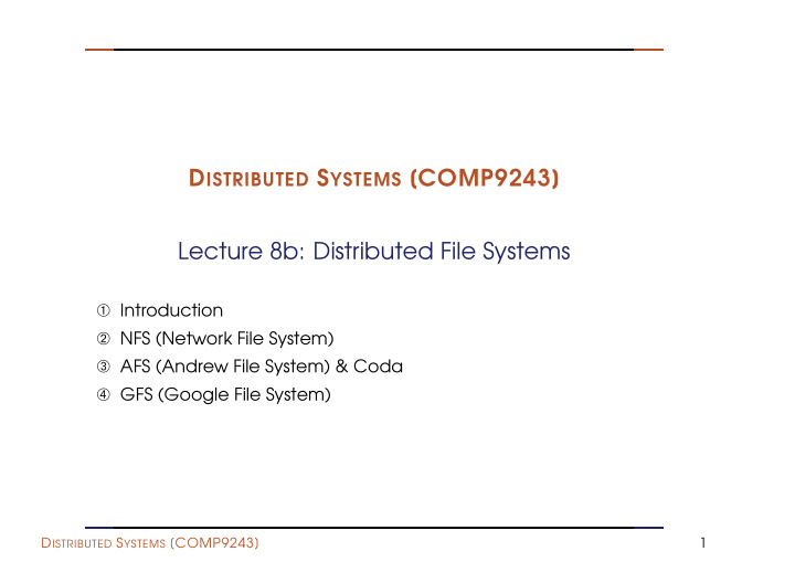 d istributed s ystems comp9243 lecture 8b distributed