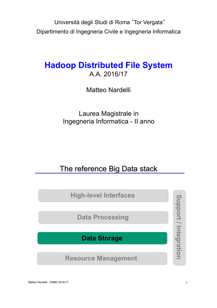 hadoop distributed file system