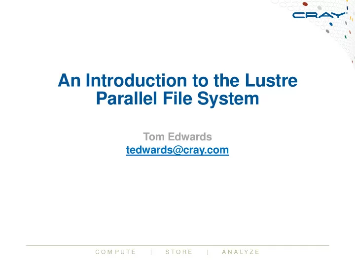 an introduction to the lustre