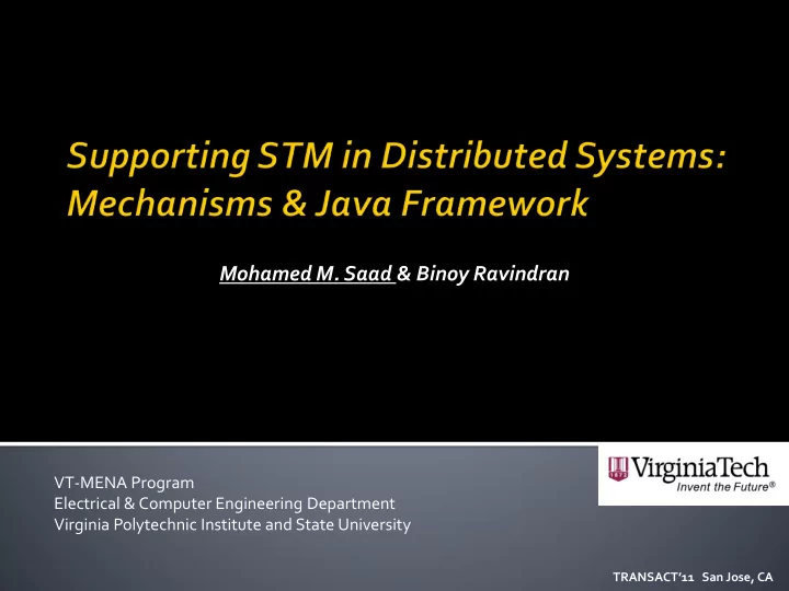 mohamed m saad binoy ravindran