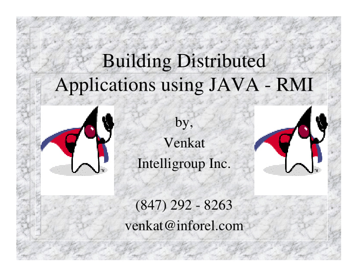 building distributed applications using java rmi