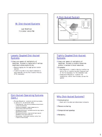 A Dist ribut ed Syst em  18: Dist ribut ed Syst ems  Last  Modif ied:  7/ 3/ 2004 1:49:01 PM  -1