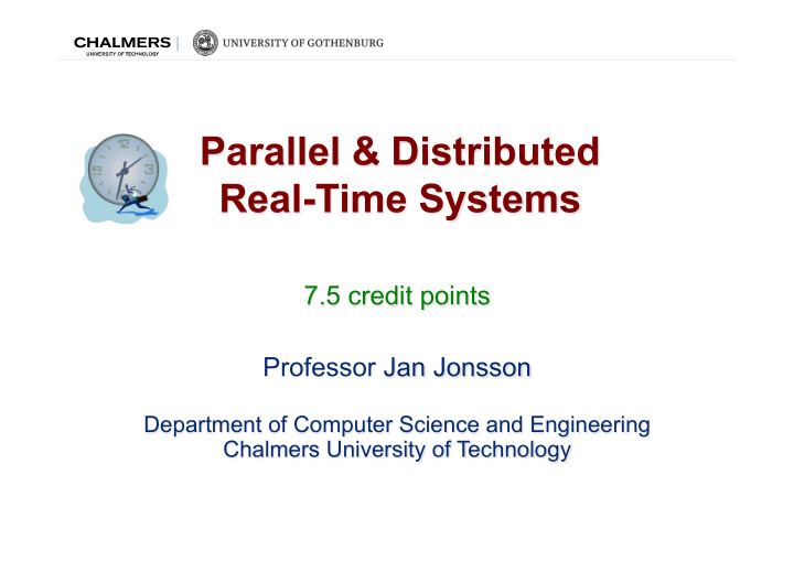 parallel distributed real time systems