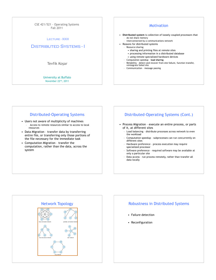 distributed systems i