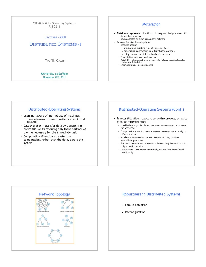 distributed systems i