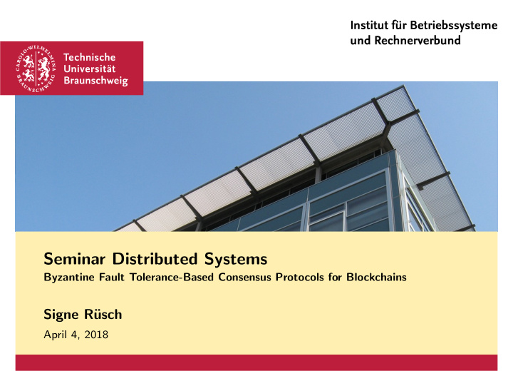 seminar distributed systems