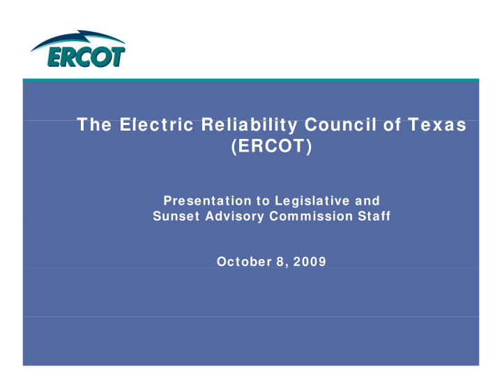 th el the electric reliability council of texas t i r li
