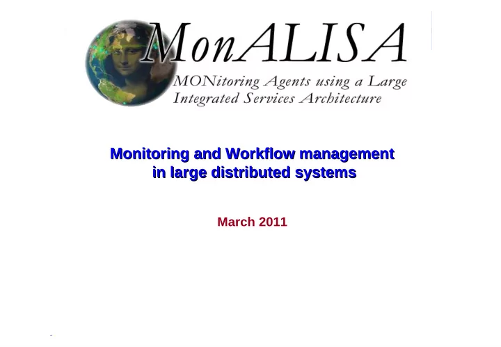 monitoring and workflow management monitoring and
