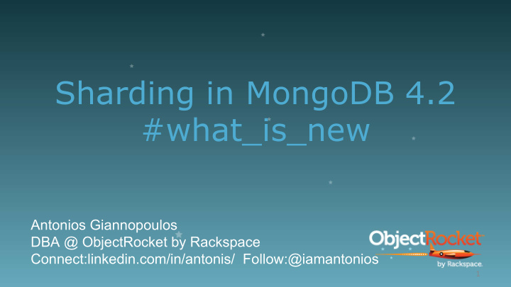 sharding in mongodb 4 2 what is new