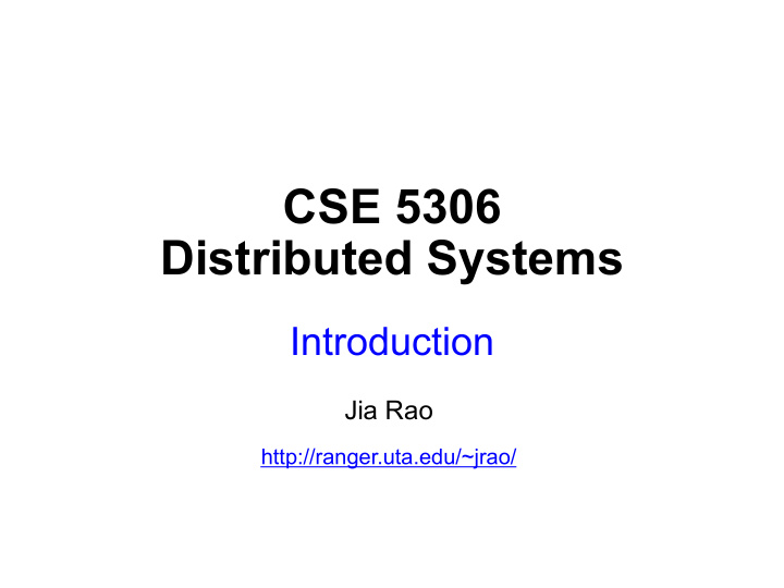 cse 5306 distributed systems