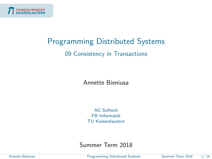 programming distributed systems