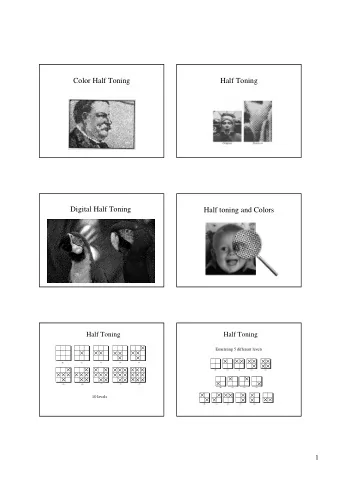 Color Half Toning  Half Toning  Digital Half Toning  Half toning and Colors  Half Toning  Half