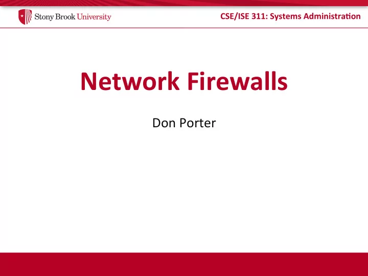 network firewalls