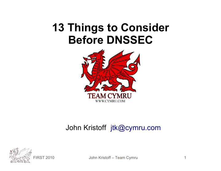 13 things to consider before dnssec