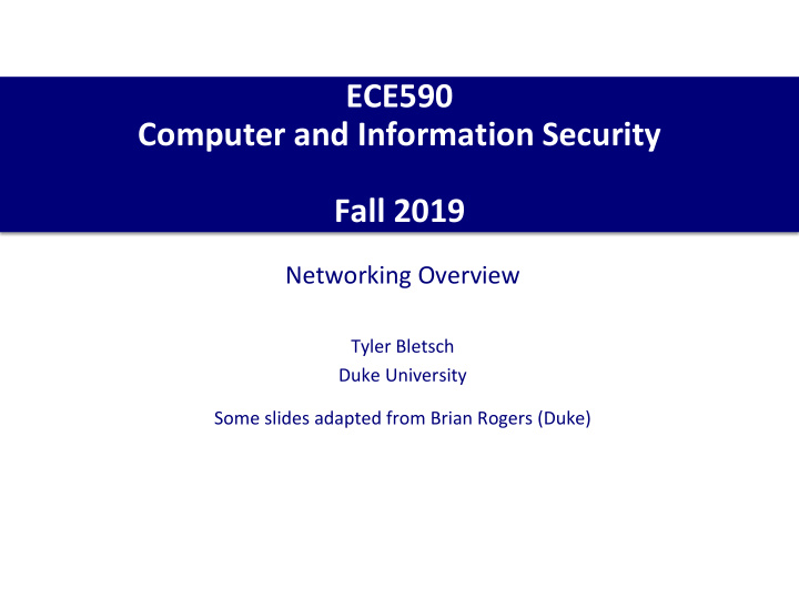 ece590 computer and information security fall 2019