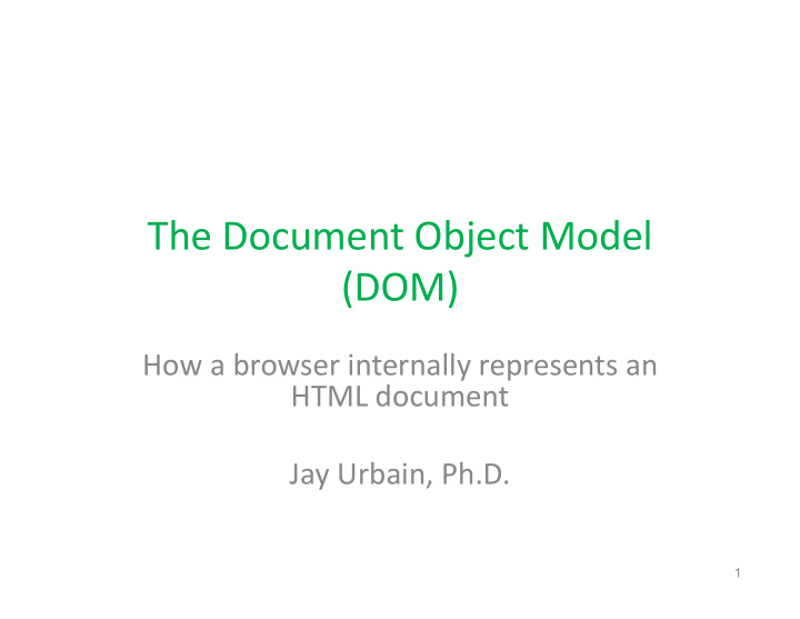 the document object model dom