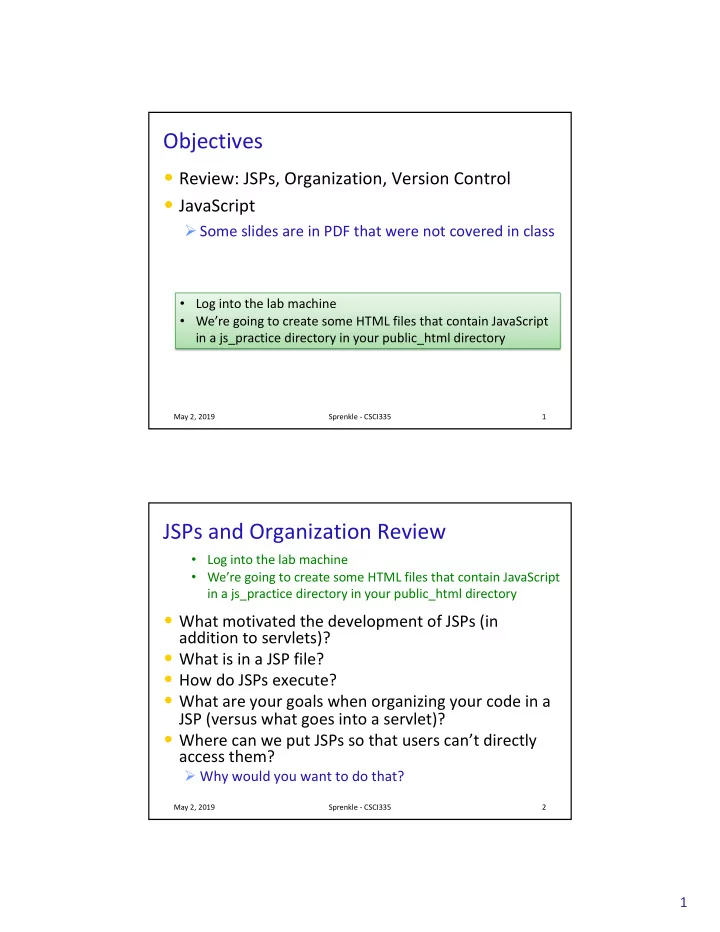 objectives