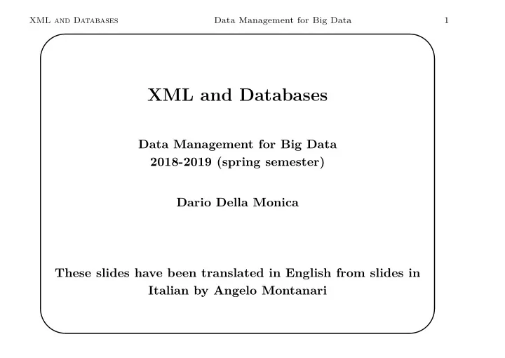xml and databases