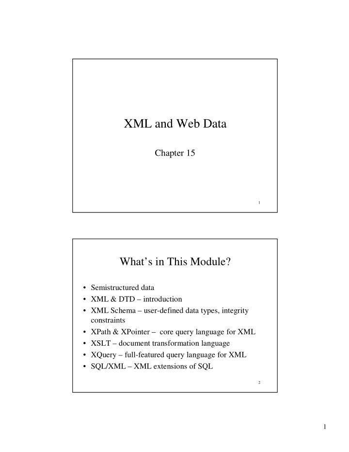 xml and web data