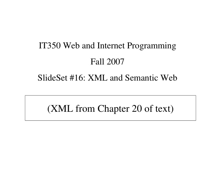 xml from chapter 20 of text outline why structured data