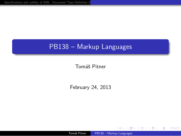 pb138 markup languages